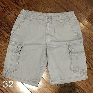 Grey Longer Length Cargo Mens Shorts Sz 32